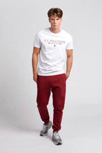 Mens Tipped Joggers in Biking Red