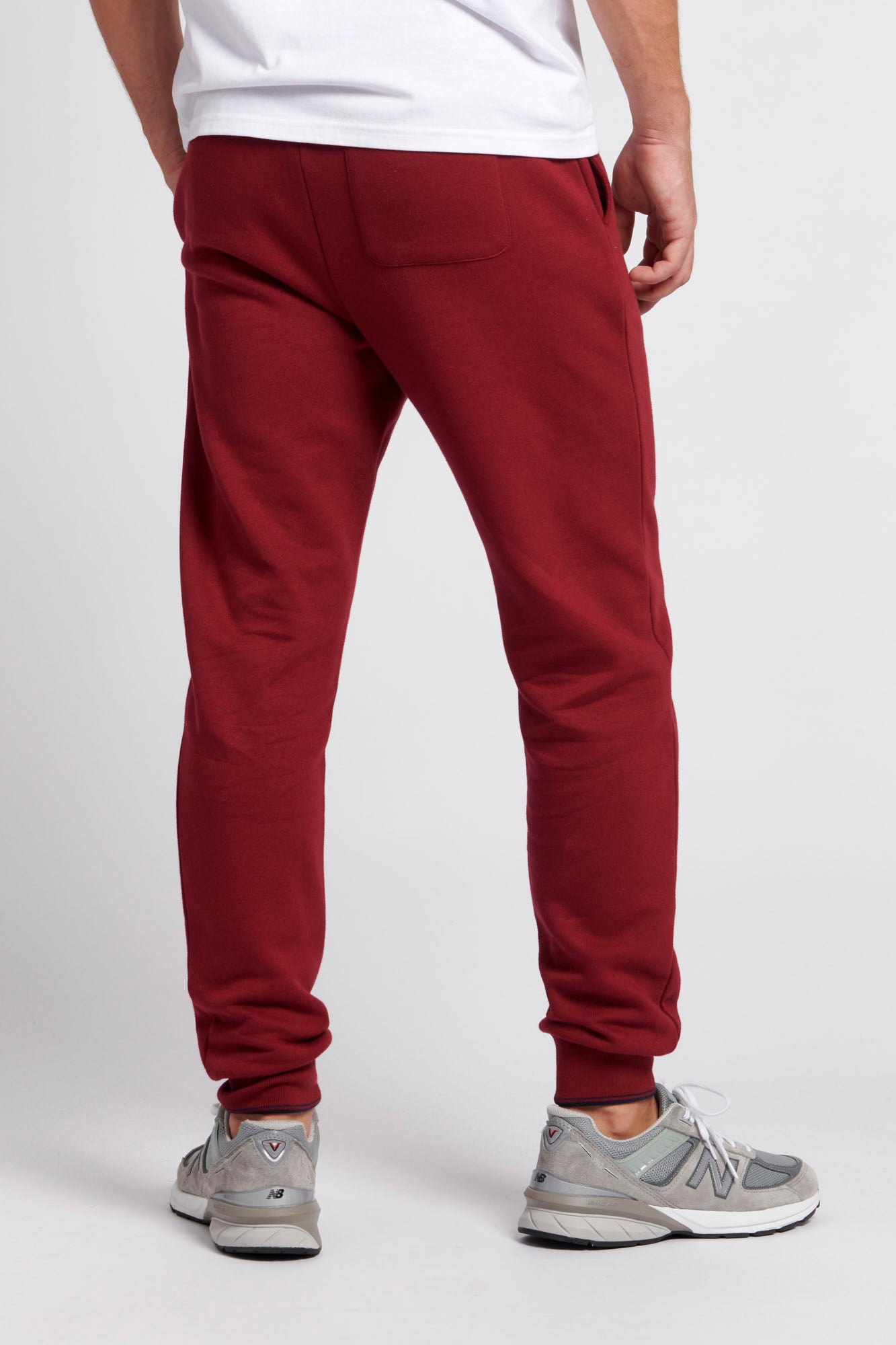 Mens Tipped Joggers in Biking Red