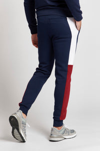 Mens Sports Panelled Joggers in Navy Blue