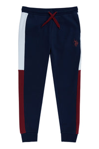 Mens Sports Panelled Joggers in Navy Blue