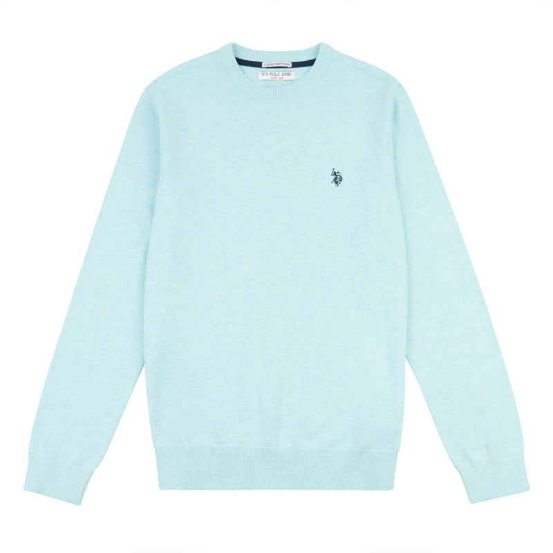 Mens Crew Neck Knitted Jumper in Atomizer Marl