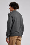 Mens Long Sleeve Knitted Polo Shirt in Charcoal Grey Marl