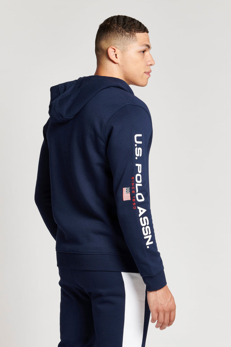 Mens Sport Zip-Through Hoodie in Navy Blue