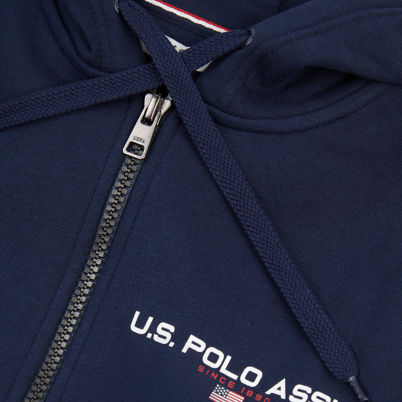 Mens Sport Zip-Through Hoodie in Navy Blue