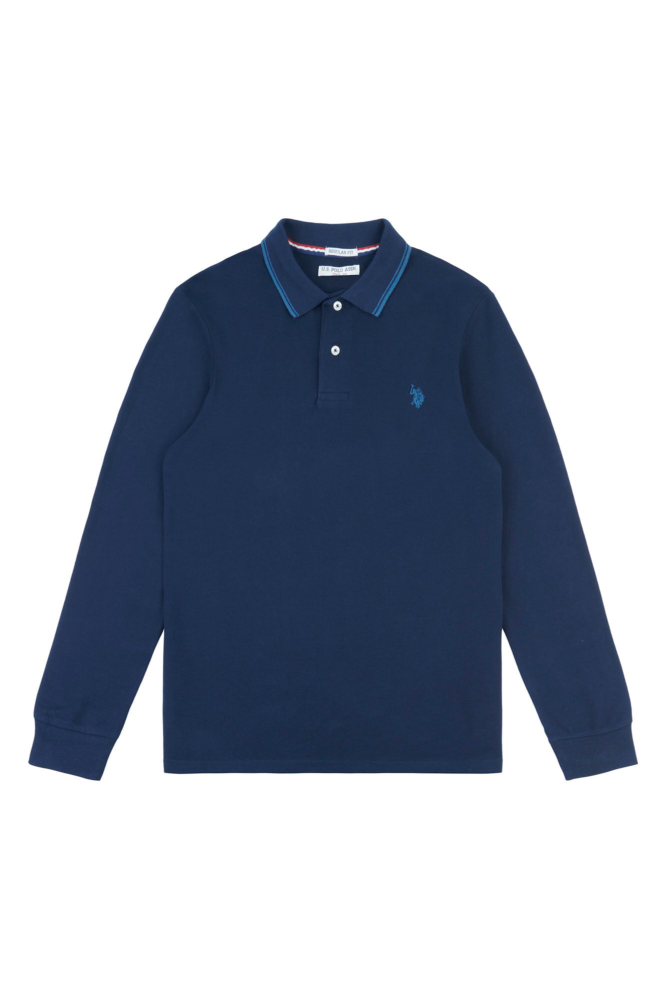 Mens Twin Tipped Pique Polo Shirt in Navy Blue