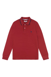 Mens Twin Tipped Pique Polo Shirt in Biking Red