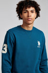 Mens Player 3 Crew Neck Sweatshirt in Legion Blue