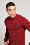 Mens Player 3 Crew Neck Sweatshirt in Biking Red