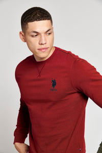 Mens Player 3 Crew Neck Sweatshirt in Biking Red