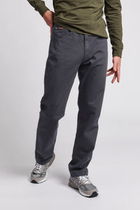 Mens 5 Pocket Slub Twill Trousers in Ebony