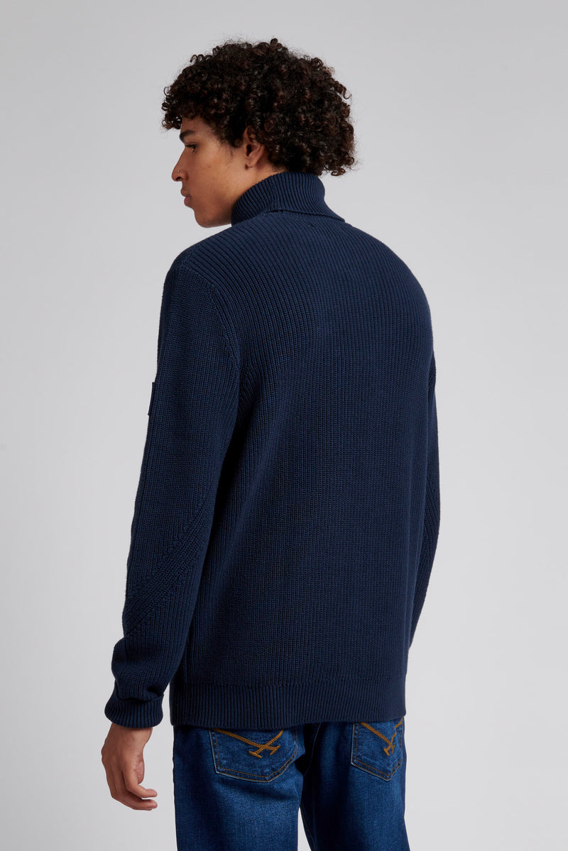 Mens Roll Neck in Navy Blue