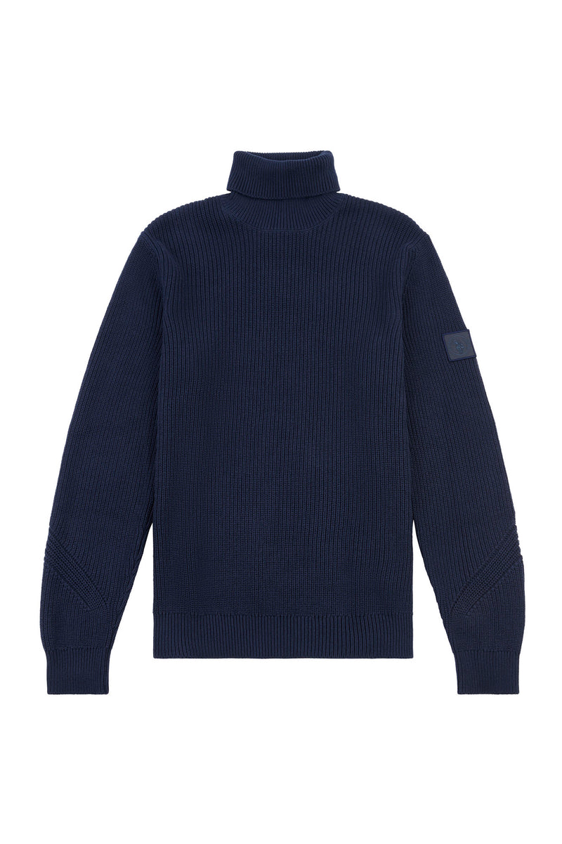 Mens Roll Neck in Navy Blue