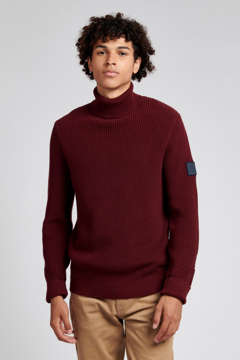 Mens Roll Neck in Windsor Wine