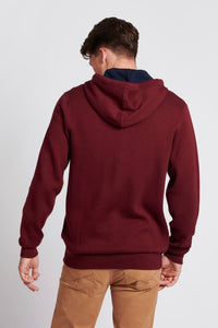 Mens Plated Contrast Zip Hoodie in Windsor Wine