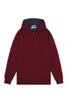 Mens Plated Contrast Zip Hoodie in Windsor Wine