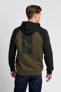 Mens Rider Block Hoodie in Forest Night