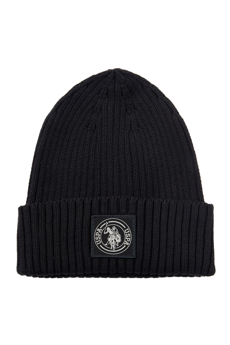 Badge Beanie in Black