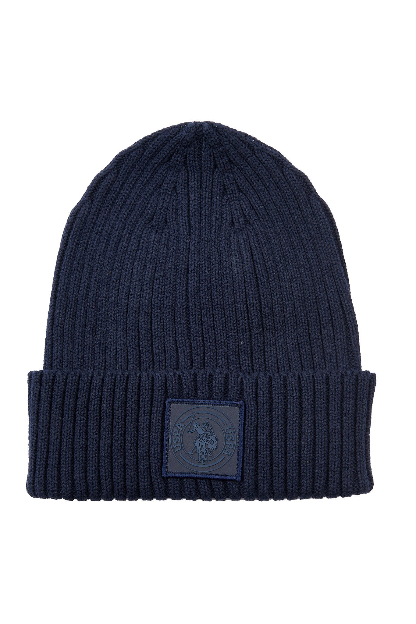 Badge Beanie in Navy Blue