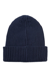 Badge Beanie in Navy Blue