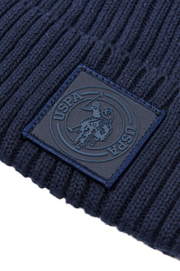 Badge Beanie in Navy Blue