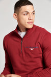 Mens Quarter Zip Sport Sweatshirt in Biking Red