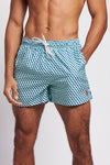 Mens Geo Print Swim Shorts in Spring Bud