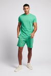 Mens Garment Dye Slub Cotton T-Shirt in Golf Green