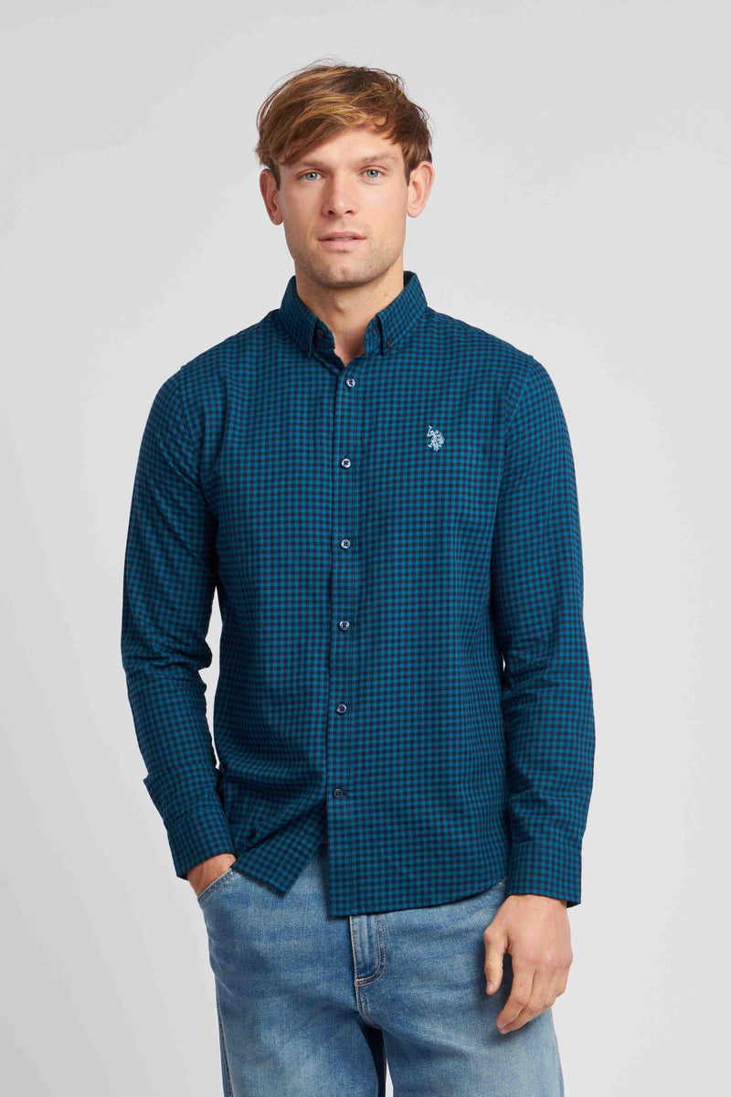 Mens Brushed Dobby Shirt in Legion Blue Spring Lake DHM