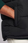 Mens Thick Quilted Gilet in Black