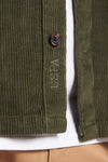 Mens Corduroy Overshirt in Forest Night