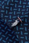 Mens Dash Spot Print Shirt in Navy Blue