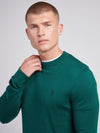 Mens Lightweight Crew Neck Jumper in Rain Forest