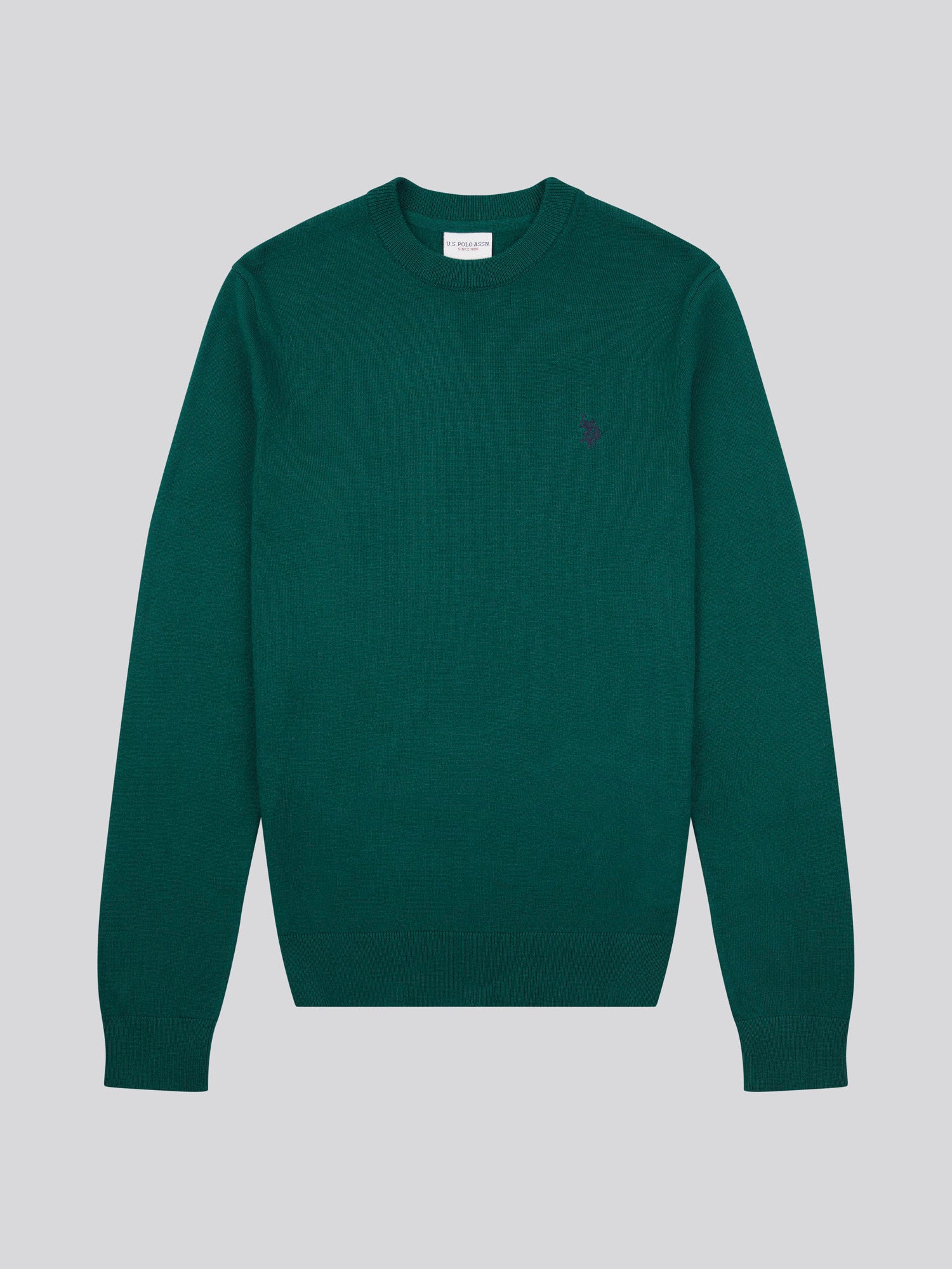 Mens Lightweight Crew Neck Jumper in Rain Forest