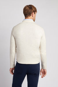 Mens Lightweight Crew Neck Jumper in Birch Marl