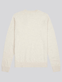 Mens Lightweight Crew Neck Jumper in Birch Marl