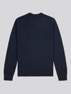 Mens Lightweight Crew Neck Jumper in Dark Sapphire Navy / Haute Red DHM