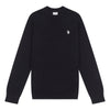 Mens Lightweight Crew Neck Jumper in Black Bright White DHM