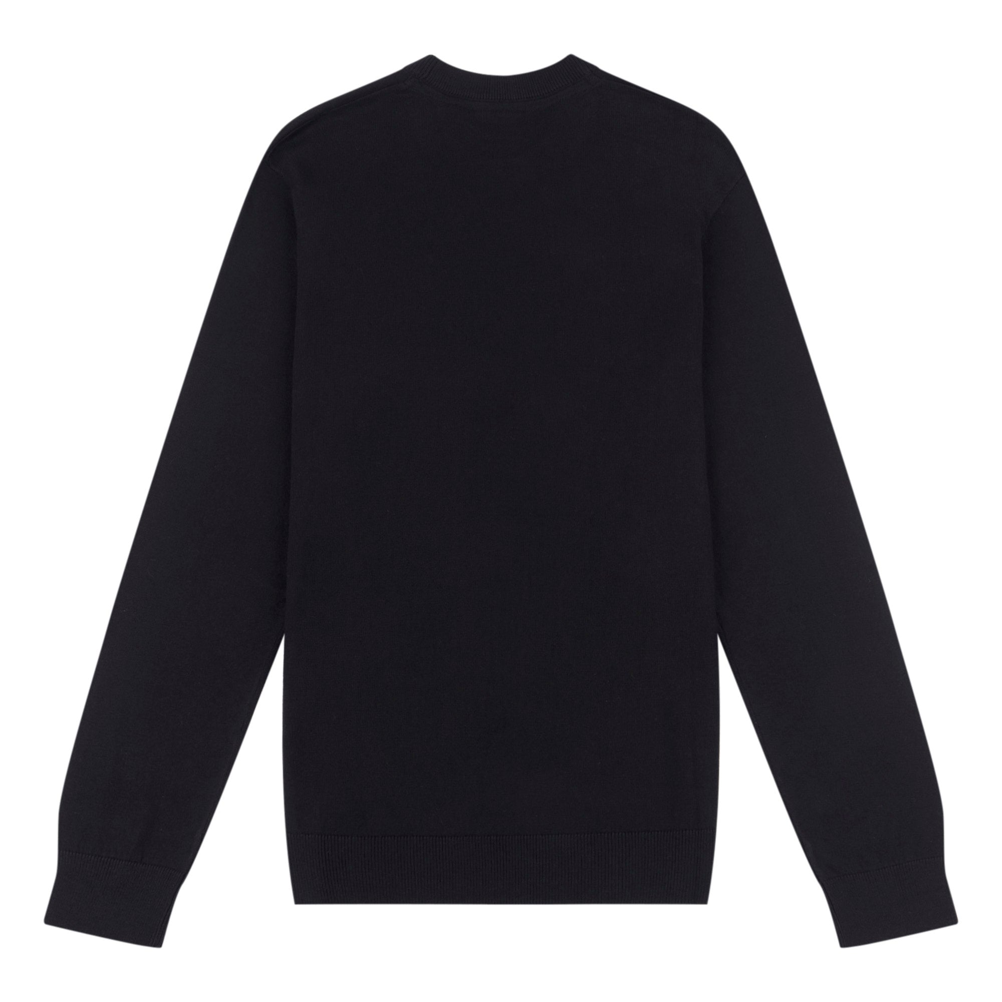 Mens Lightweight Crew Neck Jumper in Black Bright White DHM