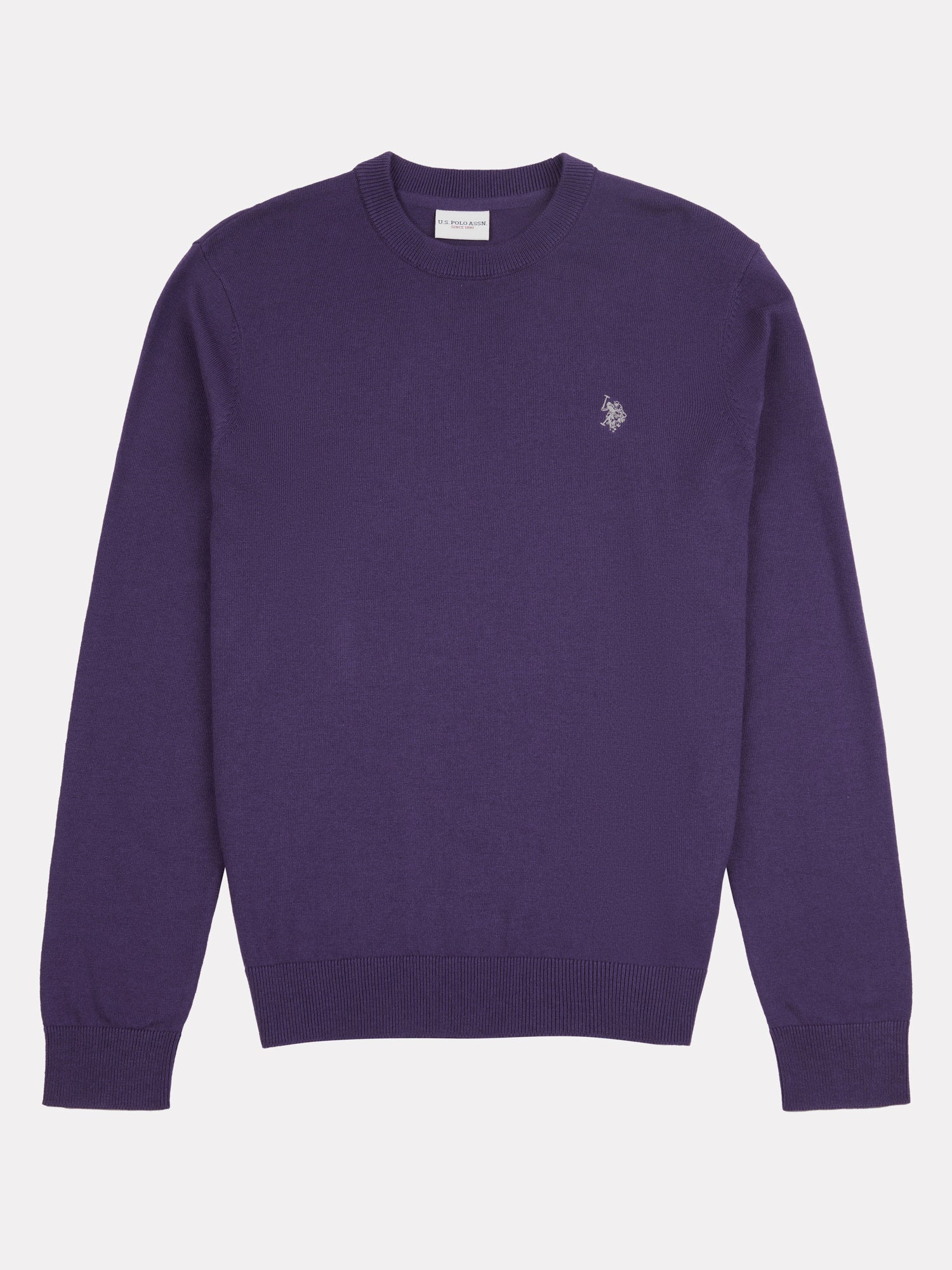 Mens Lightweight Crew Neck Jumper in Purple Plumeria U.S. Polo Assn. UK