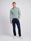 Mens Funnel Neck 1/4 Zip Jumper in Chinois Green