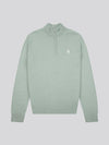 Mens Funnel Neck 1/4 Zip Jumper in Chinois Green