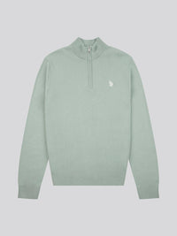 Mens Funnel Neck 1/4 Zip Jumper in Chinois Green