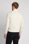 Mens Funnel Neck 1/4 Zip Jumper in Birch Marl