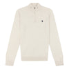 Mens Funnel Neck 1/4 Zip Jumper in Birch Marl