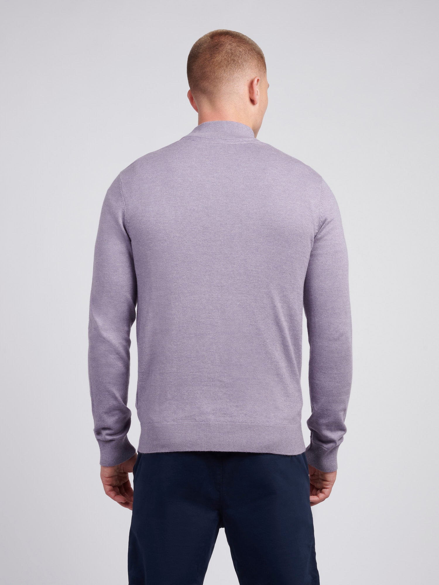 Mens Funnel Neck 1/4 Zip Jumper in Dusk