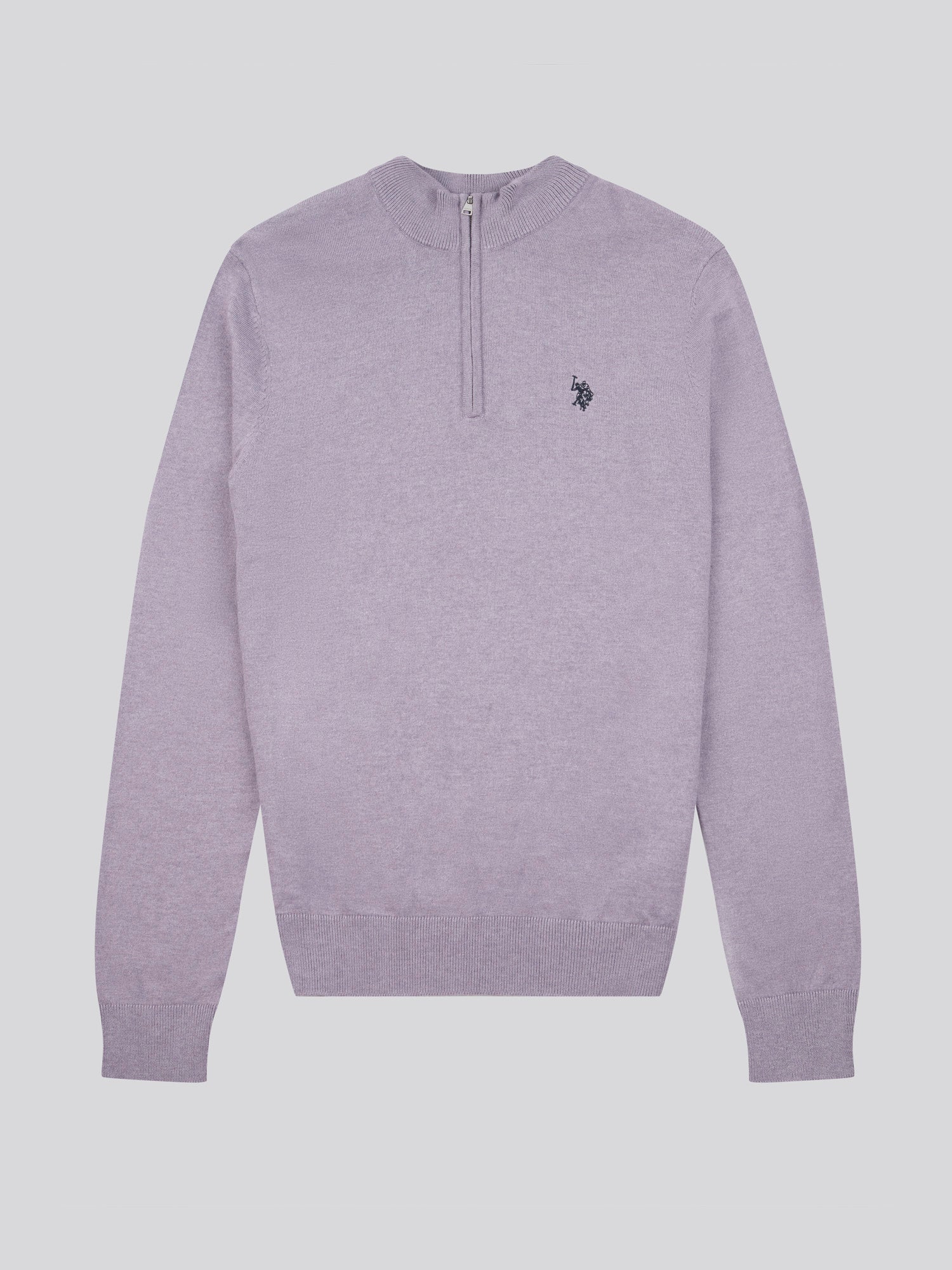 Mens Funnel Neck 1/4 Zip Jumper in Dusk