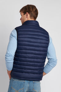 Mens Lightweight Quilted Tape Gilet in Navy Blue