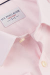 Mens Plain Poplin Shirt in Chalk Pink