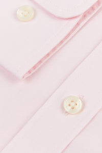 Mens Plain Poplin Shirt in Chalk Pink