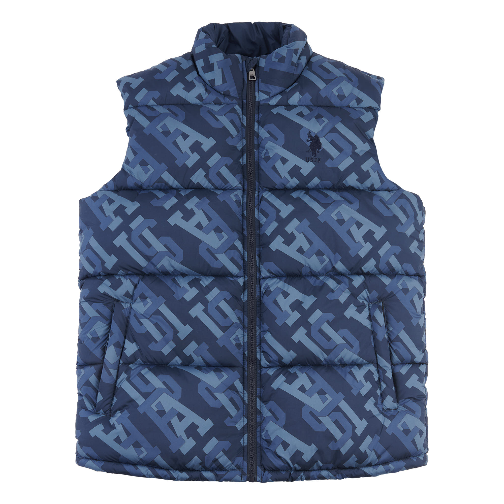 Mens Monogram Gilet in Navy Blue